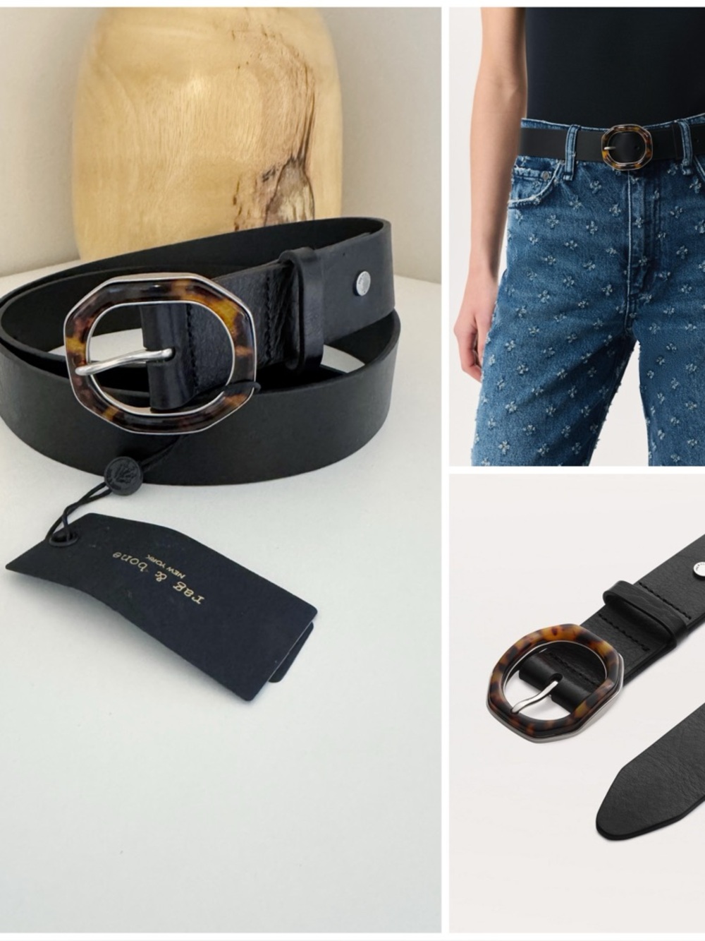 𝚁𝚊𝚐 & 𝙱𝚘𝚗𝚎 ~ Audrey Tortoiseshell-Buckle Leather Belt
